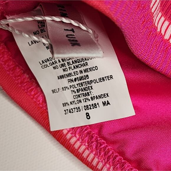 Trina Turk Marai Pink Striped One Shoulder Bikini Set Size 8 NWT - Picture 7 of 7
